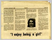 "I enjoy being a girl". Women's Caucus press release.: Article for The Georgia Straight