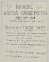 General Women's Caucus Meeting, June 18th, 1969 ;: Minutes of the General Women's Caucus Meeting, May 21st.