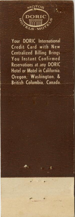 Pink matchbook from The Carousel Room (inside)