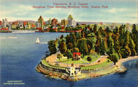 Vancouver B.C. Canada, Aeroplane View showing Brockton Point, Stanley Park