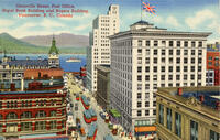 Granville Street, Post Office, Royal Bank Building and Rogers Building, Vancouver B.C., Canada