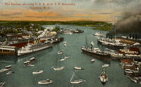 The Harbor, showing C.P.R. & G.T.P Steamers: Victoria. B.C.