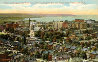 View overlooking the West End, showing English Bay and Point Grey, Vancouver, B.C.