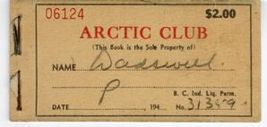 Arctic Club scrip book (front cover)