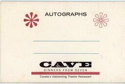 The Cave souvenir photograph 1960 (back)