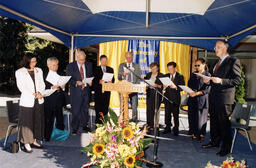 Singing at SJC dedication ceremony
