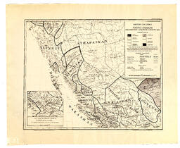 British Columbia Native Indians: Distribution of Ethnic Groups - 1850 (monochrome)
