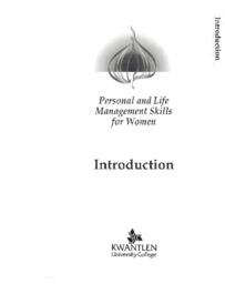 Personal and Life Management Skills for Women: Introduction