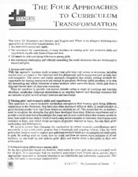 The Four Approaches to Curriculum Transformation