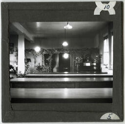 Dining Room Decorated for Christmas Celebrations at Elkhorn Residential School