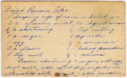 Boiled Raisin Cake [Recto and Verso]