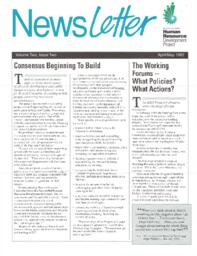 Newsletter - British Columbia Human Resource Development Project - Volume Two, Issue Two