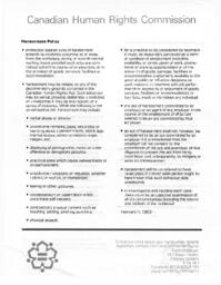 Canadian Human Rights Commission - Harassment Policy