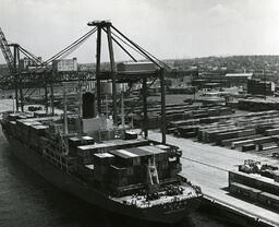Alaska Maru in harbour with dockyard view [graphic materials]