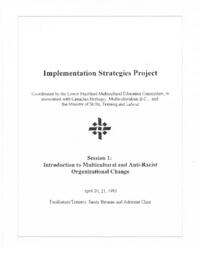 Implementation Strategies Project: Session 1: Introduction to Multicultural and Anti-Racist Organizational Change