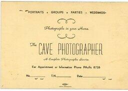 Cave Photographer Advertisement (back)