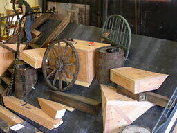 Les Miserables barricade construction (2)