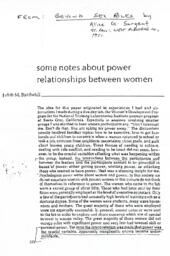 Some Notes About Power Relationships Between Women