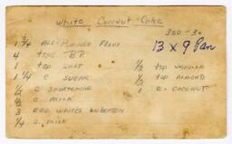 White Coconut Cake [Recto and Verso]
