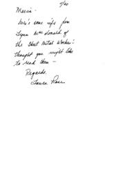 Note regarding Lynn MacDonald