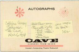 The Cave souvenir photograph 1960 (inner cover)