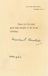 Winston Churchill Letter