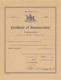 School's Incorporation Certificate
