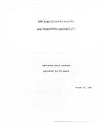 Implementation Guidelines for Designated Group Policy Draft