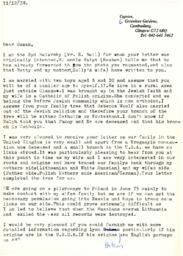 Letter from Syd Balarsky to Susan Tolway
