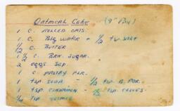 Oatmeal Cake [Recto and Verso]