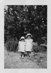 Mary and Shirley in the orchard