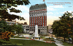 Cenotaph and Dominion Building: Vancouver, B.C. (Front)