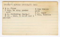 Grandma's Edward Chocolate Cake