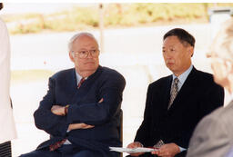 Dr. David W. Strangway and Stanley Kwok attend SJC dedication ceremony
