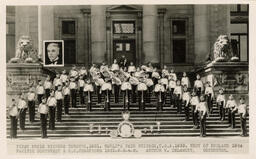 First prize winners Toronto, 1931. World's Fair Chicago, U.S.A. 1933. (Front): West of England, 1934 Pacific Northwest & B.C. Champions 1931-2-3-4-5. Arthur W. Delamont, Conductor.
