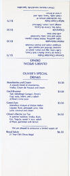 Summer cocktail menu