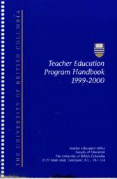 Teacher Education Program Handbook 1999-2000