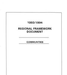 Regional Framework Document: Communities