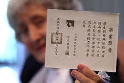 Copy of high school diploma from Shanghai St. Mary's School