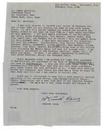Letter from Racey to Harrison, Feb. 16, 1949 (recto)