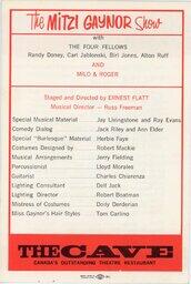 Mitzi Gaynor program (back)