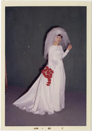 Mary in her wedding dress