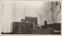 Wide view of the church pulpit
