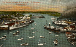 The Harbor, showing C.P.R. & G.T.P Steamers: Victoria. B.C. (Front)
