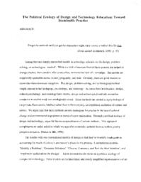 The Political Ecology of Design and Technology Education: Toward Sustainable Practice