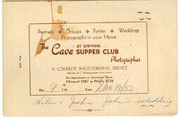 The Cave souvenir photograph 1953 (inner cover)