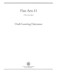 Fine Arts 11 (Two Credits) - Draft Learning Outcomes