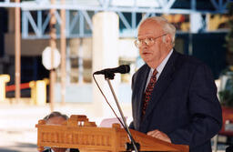 Dr. David W. Strangway gives a speech