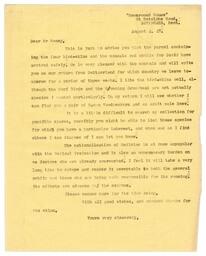 Letter from Harrison to Racey, Aug. 4, 1948