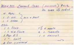 Carrot Cake (Allisons) [Recto and Verso]